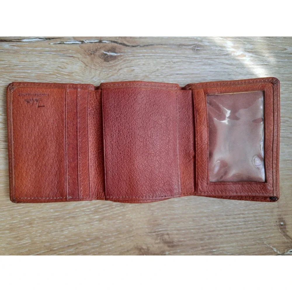 True Vintage Western John Weitz Wallet Tooled Leather 1960s/1970s Deer Trifold